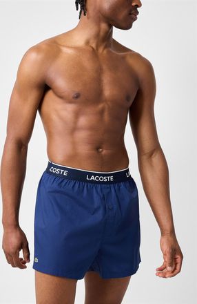Lacoste Mens Blue hue poplin boxer Cotton