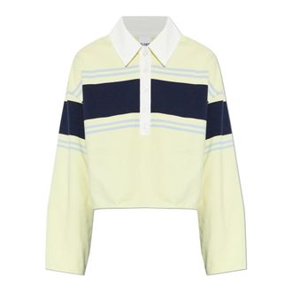 Re/Done Lange Mouw Polo - Dames - Polos - Geel - M - Katoen - Tops