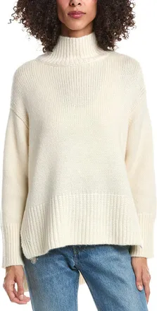 Lafayette 148 New York Stand Collar Drop Shoulder Cashmere & Silk-Blend Sweater