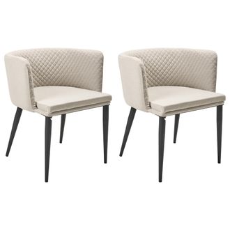 Beliani Beliani - Conjunto De 2 Sillas Modernas De Exterior E Interior De Tela Estructura Negra Beige Limasson