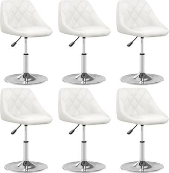 vidaXL Vidaxl - Sillas De Comedor 6 Unidades Cuero Sint&eacute;tico Blanco