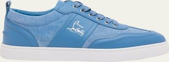 Christian Louboutin Mens Retero Leather & Canvas Low-Top Sneakers