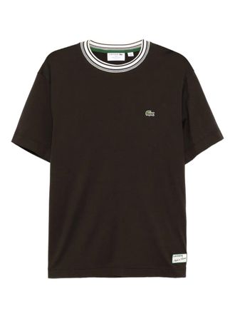 Lacoste logo-embroidered T-shirt - men - Cotton - 3 - Brown