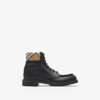 Burberry Leather Rogue Combat Boots, Size: 41