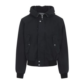 Dries Van Noten Jassen, Heren, Blauw, L, Katoen, Blauwe Katoenen Jas Aw 25