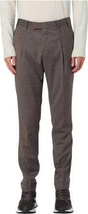 Pantaloni Torino Bruine Geplooide Broek voor Mannen - Heren - Nette broeken - Bruin - S - Wol - Broeken