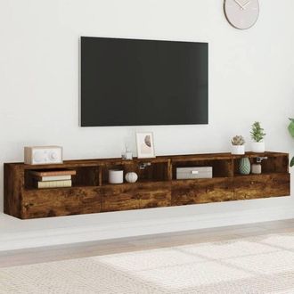 vidaXL Vidaxl - Mobili tv Parete 2pz Rovere Fumo 100x30x30 cm Legno Multistrato