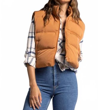 Thread & Supply Issey Puffer Vest In Bronze