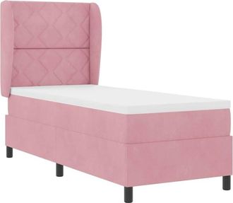 vidaXL Cama Tipo Box Spring Con Colch&oacute;n Rosa 80 X 200 Cm Terciopelo Vidaxl