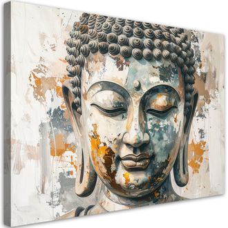 Feeby Impresi&oacute;n De Imagen, Estatua De Buda Gris Zen Meditaci&oacute;n Spa, 120x80