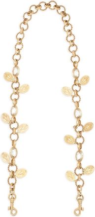 Dolce & Gabbana medallion-pendant chain strap - women - Brass/Crystal - One Size - Gold
