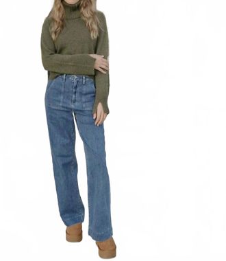 Autumn Cashmere Greer Sweater With Removable Turtleneck In Forrest Green