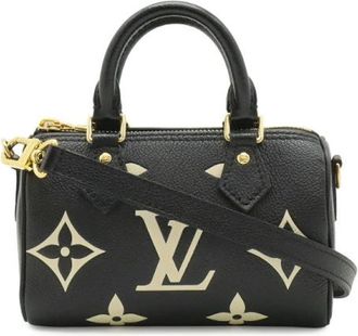 Louis Vuitton Pre-owned Nano Speedy Monogram Empreinte 2way tas - Dames - Vintage Handtas - Zwart - ONE Size - Leer - Vintage