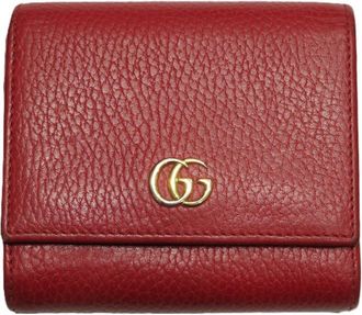 Gucci Red Color Leather Wallet (Bi-Fold) (Pre-Owned)