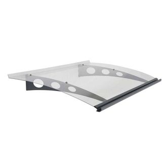 Palram Patio Cover Garamond Door Awning Canopy 1350 Clear - L135 x W90.5 cm in Grey