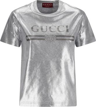 Gucci T-Shirts, female, Gray, 2XS, Retro 70s Fashion Collection