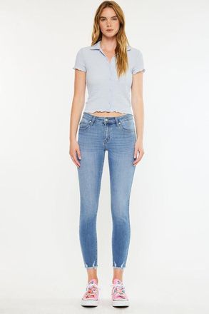 Kancan Willowbrook Essentials Mid Rise Ankle Skinny Jeans in Medium Wash at Nordstrom, Size 23