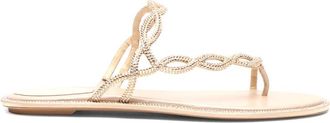 Rene Caovilla Beige Sandalen met Unieke Stijl - Dames - Slippers - Beige - 41 EU - Schoenen