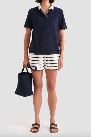 Kule Terry Polo Top In Navy