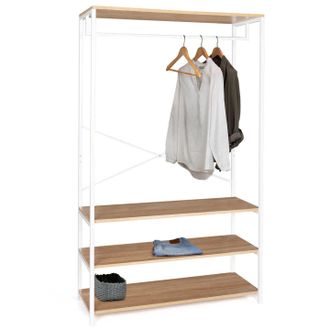 IDMarket Cabina Armadio Grande L. 100 Cm Detroit Design Industriale Legno E Metallo Bianco