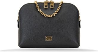 Dolce & Gabbana Shoulder Bags, female, Black, ONE SIZE, Mini Leather Shoulder Bag with Logo