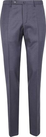 Incotex Flat-Front Wollen Geklede Broek - Heren - Nette broeken - Grijs - 2XL - Wol - Broeken
