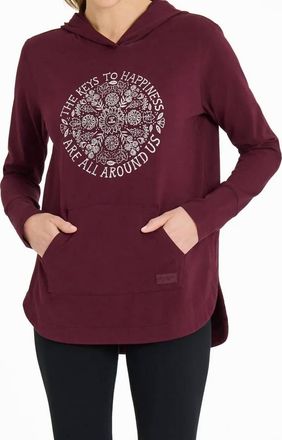 Life is good Keys To Happiness Hoodie In Deep Burgundy