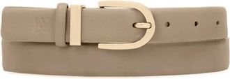 Kazar Taupe gladleren riem met halfrond gesp - Dames - Riemen - Beige - 90 CM - Leer - Accessoires