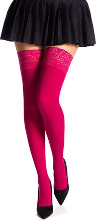 Romartex Opaque 40 Denier Microfibre Hold Ups Stockings, XL, fuchsia
