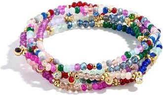 BaubleBar Indya Assorted 5-Pack Semiprecious Stone Bracelets in Pink Multi at Nordstrom