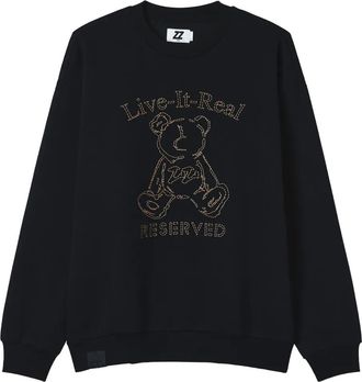 Izzue teddy bear-embroidered sweatshirt - Black