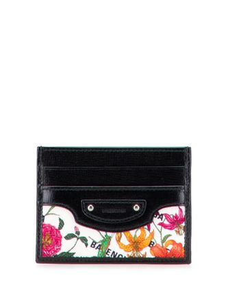 Gucci 2021-2025 Balenciaga The Hacker Project Flora Calfskin and Canvas Neo Classic Case card holder - Black