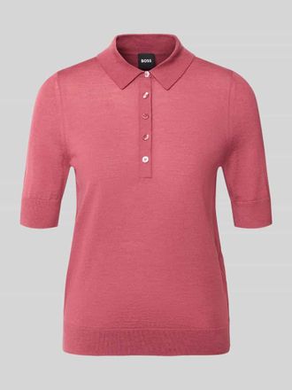 HUGO BOSS Regular Fit Poloshirt aus reiner Schurwolle Modell Fidenka in Altrosa, Gr&ouml;&szlig;e XXL
