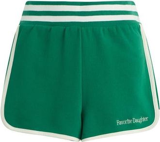Favorite Daughter Ivy League Rugby Shorts in Emerald at Nordstrom, Size X-Small