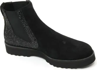 Hogan Glitter schoenboot met elastiek - Dames - Chelseaboots - Zwart - 35 EU - Schoenen