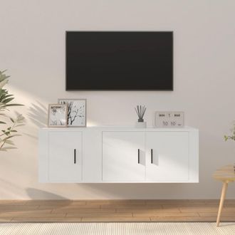 vidaXL Vidaxl - Set De Muebles De Tv 2 Piezas Madera Contrachapada Blanco