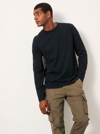 Fat Face FatFace Alton Black Long Sleeve Heavyweight Relaxed Fit T-Shirt