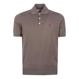 Brunello Cucinelli Brunello Cucinelli, Polo Shirts, male, Brown, Size: 2XL Polo Shirt with Logo