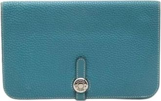 Herm&egrave;s Pre-owned Wallets, female, Blue, Size: ONE SIZE Pre-owned Long Wallet