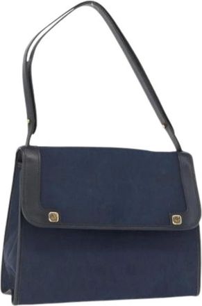 Dior Pre-owned Shoulder Bags, female, Blue, Size: ONE SIZE Pre-owned Vintage Honeycomb Canvas Shoulder Bag