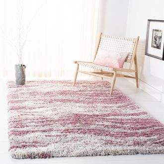 Safavieh Fontana Shag Area Rug, Pink / Grey Flokati Style Non-Shedding