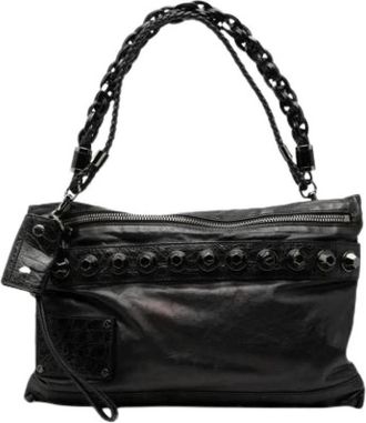 Gucci Pre-owned Vintage Schoudertas - Dames - Vintage Schoudertas - Zwart - ONE Size - Leer - Vintage