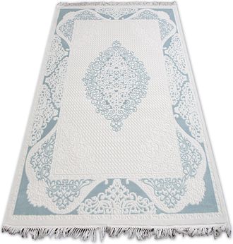RugsX Rugsx - Alfombra Acr&iacute;lica Mirada 5416 Franjas Azul Blue 80x300 Cm