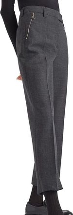 Prada Womens Gray Virgin Wool Pants