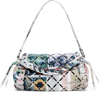 Desigual Small Collage Perforated Crossbody Bag in Off White at Nordstrom