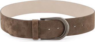 Brunello Cucinelli Monili Suede Belt - unisex - Brunello Cucinelli - Belts - Brown - M - Accessories