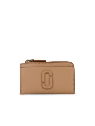 Marc Jacobs Zip Beige Leather Wallet