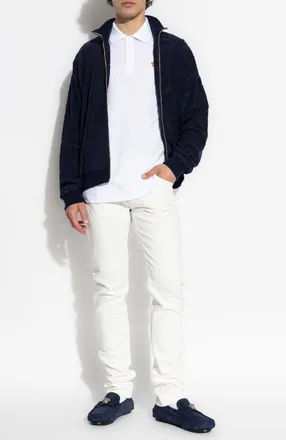 Versace Polo With Logo, Mens, White