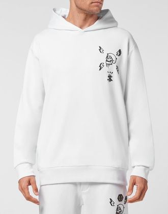 Philipp Plein Hoodie Sweatshirt Hexagon Luxury Cotton Men in White at Nordstrom, Size Xxx-Large
