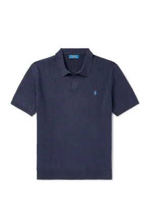 Polo Ralph Lauren Logo-Embroidered Ribbed Cotton Polo Shirt